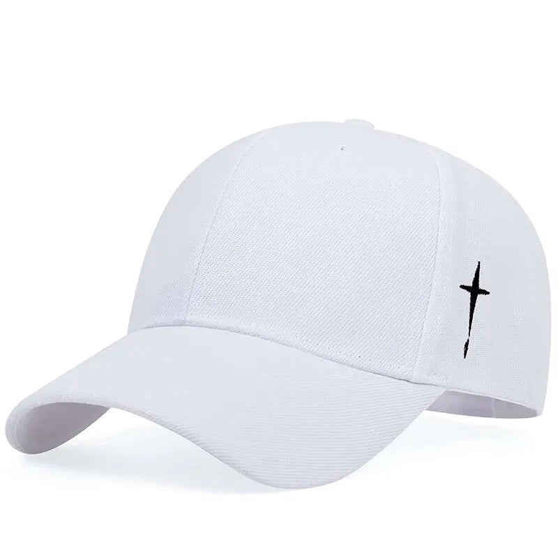 Unisex Simple Cross Water Drop Embroidery Baseball Caps Spring and Autumn Outdoor Adjustable Casual Hat Sunscreen Hat